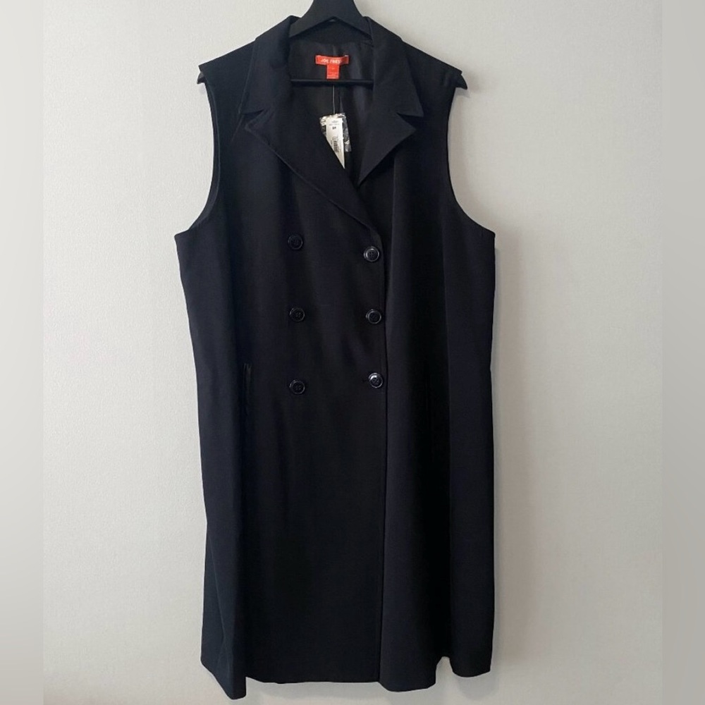 JOE FRESH NWT Black Sleeveless Lapel Dress